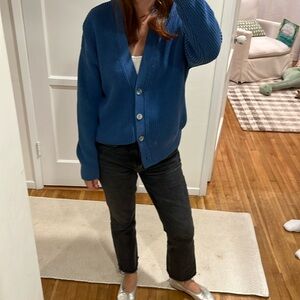 Blue Cotton Cardigan